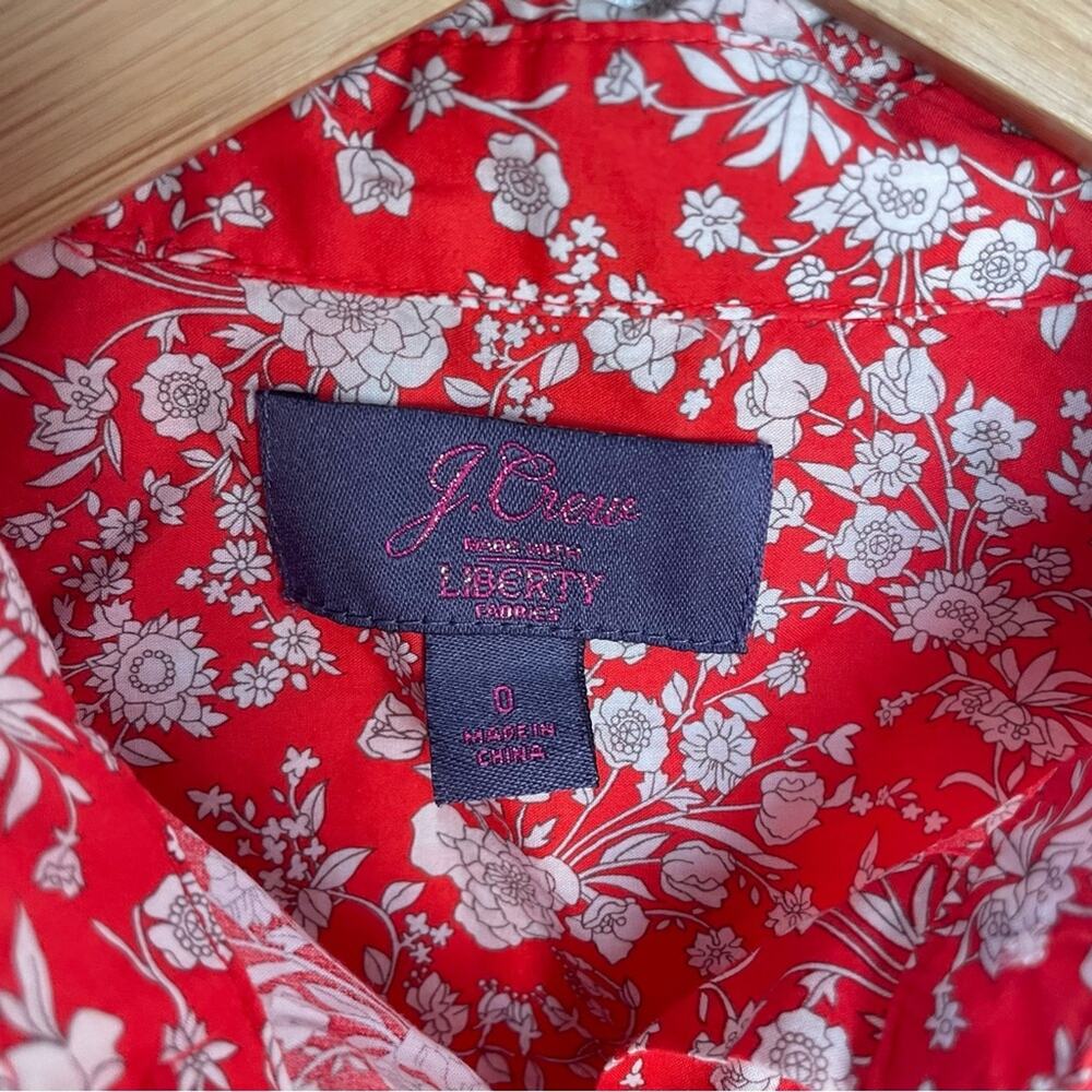 J Crew Red Button Down Shirt Liberty Fabrics 0 - Picture 5 of 8